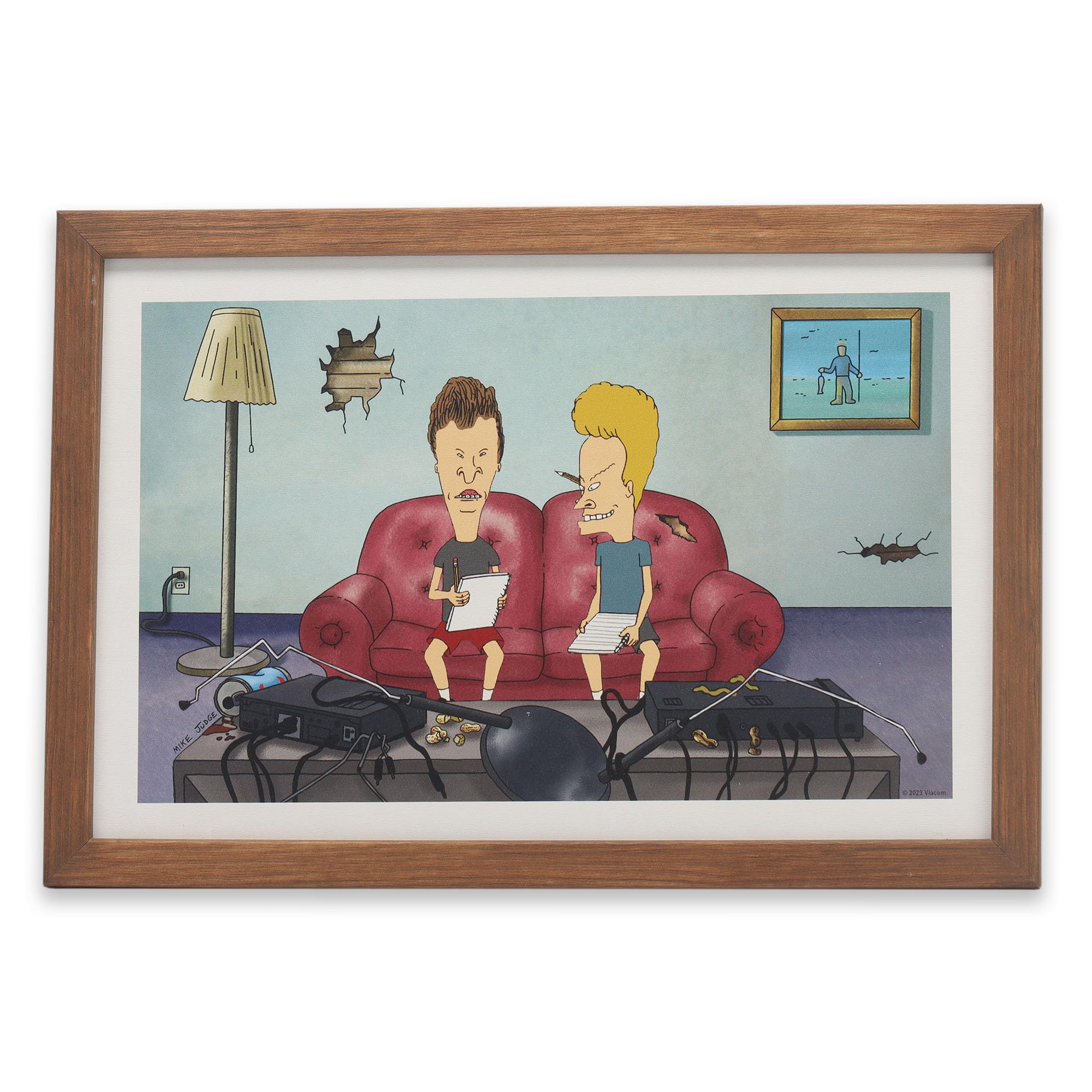 Beavis and Butt-Head ポスター 額装 Amazon.com: Beavis and Butt-Head Couch Framed Wood Wall Decor